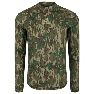 DRAKE Men's Early Bird Mossy Oak Greenleaf LS Performance Crew (OT0009-012)