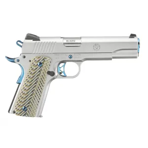 RUGER SR1911 TALO Exclusive 45 ACP 5in 7rd/8rd Mags Stainless/Cobalt Blue PVD Parts Semi-Auto Pistol (6799)