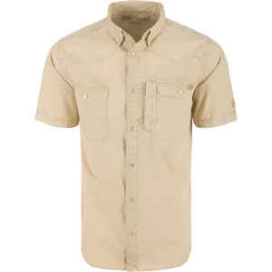 DRAKE Mens Cinco Ranch Western Acid Washed White Pepper SS Shirt (DS2233-WPR)