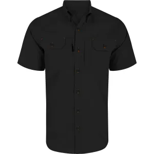 DRAKE Mens Wingshooter Trey Cotton Solid Caviar Black SS Shirt (DS2620-CAB)