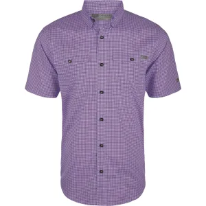 DRAKE Mens Frat Gingham Check Button-Down Petunia Purple SS Shirt (DS2265-PEP)