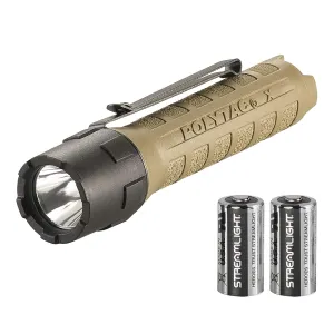 STREAMLIGHT PolyTac X Coyote Flashlight with CR123A Lithium Batteries (88605)