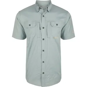 DRAKE Mens Wingshooter Trey Solid Dobby Button-Down Quarry SS Shirt (DS2605-QRY)