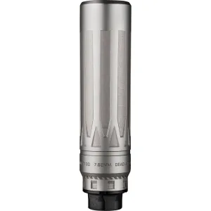 DEAD AIR ARMAMENT Nomad-Ti XC Silver 7.62mm Silencer w/ Xeno Adapter & DA124 Omni Brake (NOMADTIXCXENOSIL)