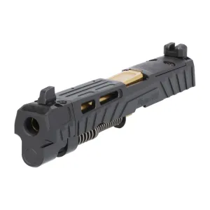 SIG SAUER P320 Spectre Comp Full-Size 9mm Optic Ready Integrated Compensator 4.7in Complete Black Slide And Gold Threaded Barrel Assembly (8901002)