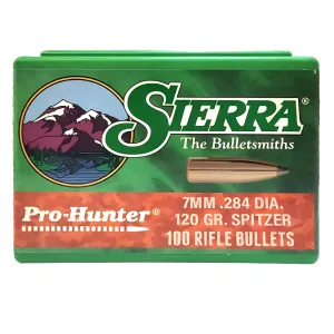 SIERRA Pro-Hunter 7mm 120Gr Spitzer 100/Box Rifle Bullets (1900)