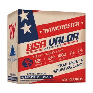 WINCHESTER AMMO USA Valor 12Ga 2.75in 25rd #7.5 Shotgun Ammo (USAV127)