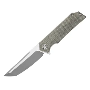 SIG SAUER Tsuru Two-Tone Satin/Stonewash Tanto Knife with Green Micarta Handle (TS-8SG)