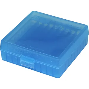 MTM 100 Round Clear Blue Flip-Top Ammo Box For .22 LR (P-100-22-24)