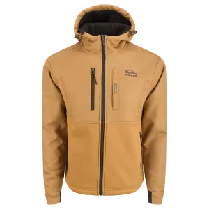 DRAKE Men's MST Hole Shot Hooded Windproof Eqwader Full Zip Field Khaki Jacket (DW7390-FDK)