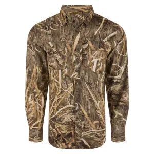 DRAKE Men's EST Wingshooter Trey Mossy Oak Shadow Grass Habitat LS Shirt (DW0093-022)