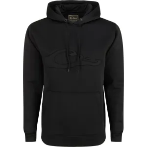 DRAKE Men's Back Eddy Embossed Black Hoodie (DW2298-BLK)