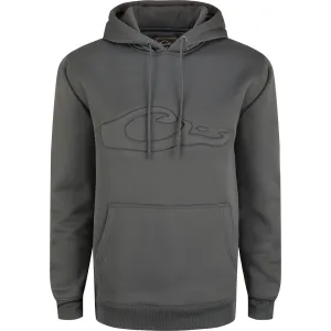 DRAKE Men's Back Eddy Embossed Castlerock Gray Hoodie (DW2298-CRG)