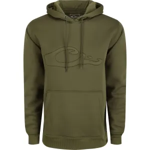 DRAKE Men's Back Eddy Embossed Kalamata Olive Hoodie (DW2298-KMO)