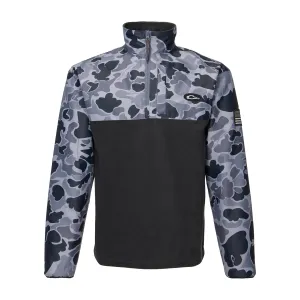 DRAKE Men's MST Quarter Zip Refuge Eqwader Old School Black Jacket (DW7355-041)