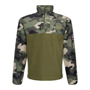 DRAKE Men's MST Quarter Zip Refuge Eqwader Woodland Camo Jacket (DW7355-WDL)