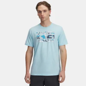 UNDER ARMOUR Men's Stacked Logo Fill Stream/Ether Blue T-Shirt (1361903-494)