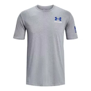 UNDER ARMOUR Men's Freedom Banner Steel Medium Heather/Royal/Red T-Shirt (1370818-036)
