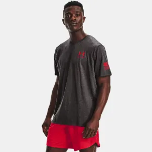 UNDER ARMOUR Men's Freedom Flag Charcoal Medium Heather/Red T-Shirt (1370810-019)