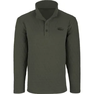 DRAKE Men's Delta Quilted Kalamata Olive Heather Sweatshirt (DS2060-KMO)
