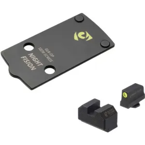 NIGHT FISION NF 507K to Glock 43x MOS Optic Plate with Tritium Yellow Front Sight Combo (GLK-OPBS-507K-43X-YGZX)
