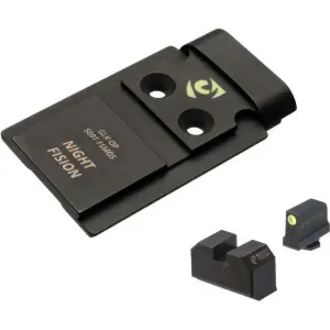NIGHT FISION 509T to Glock Full Size MOS Optic Plate with Tritium Yellow Front Sight Combo (GLK-OPBS-509T-MOS-YGZX)