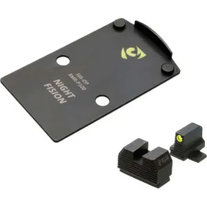 NIGHT FISION NF RMR/507c to Sig P320 Optic Plate with Tritium Ylw Front Sight Combo (SIG-OPBS-RMR-P320-YGZX)