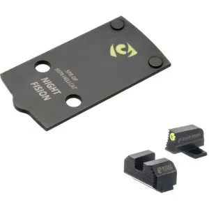 NIGHT FISION NF 507k to Springfield Hellcat Optic Plate with Tritium Ylw Front Sight Combo (SPR-OPBS-507K-HC-YGZX)
