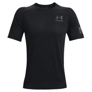 UNDER ARMOUR Men's Tech Freedom Black/Pitch Gray Short Sleeve T-Shirt (1369468-001)