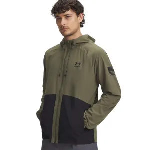 UNDER ARMOUR Men's Freedom Marine OD Green/Black Windbreaker Jacket (1382947-391)