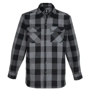 VERTX Men's Last Line Stretch Flannel Marshland Grey Plaid LS Shirt (F1-VTX1535-MSHGP)
