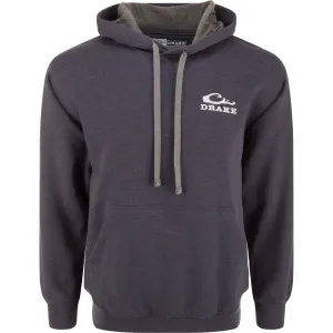 DRAKE Men's The Waterfowl Company Logo Night Sky Navy Heather Hoodie (AD9600-NSN)
