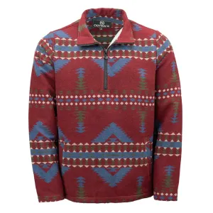 OUTBACK TRADING Men's Chase Henley Red Pullover (29933-RED)