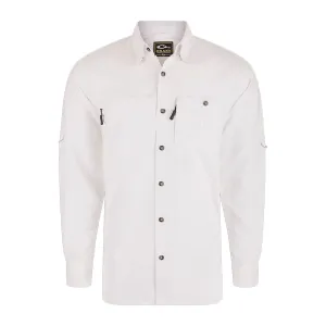 DRAKE Men's 8-Shot Flyweight Bright White Long Sleeve Shirt (AD9501-BRW)