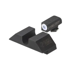 NIGHT FISION White Front Ring/U Notch Blank Rear Night Sight Set For Glock 42/43/43X (GLK-003-014-WGZX)