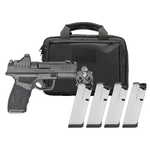SPRINGFIELD ARMORY Hellcat Pro Comp OSP 9mm 3.7in Black Pistol Gear Pac w/ Viridian RFX11, 1x 15rd/ 3x 17rd Mags, Range Bag (HCP9379BOSP-COMP-PAC)