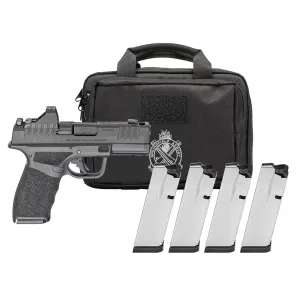 SPRINGFIELD ARMORY Hellcat Pro Comp OSP 9mm 3.7in Black Pistol Gear Pac w/ Viridian RFX11, 4x 15rd Mags, Range Bag (HCP9379BOSP15COM-PAC)