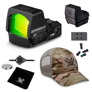 VORTEX Defender-ST 3 MOA Green Dot Sight with Counterforce Multicam Camo Cap