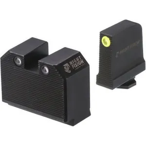 NIGHT FISION Optics Ready Yellow Front Ring/Black Rear Rings Stealth Night Sight Set for Walther PDP/PPQ w/ DPP/509t/Acro (WAL-277-469-494-YGZG)