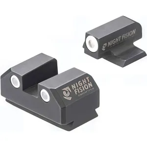 NIGHT FISION White Front Ring/White Rear Rings Night Sight Set for Ruger Max 9 (RUG-326-003-WGWG)