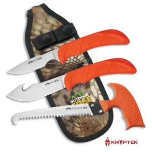 OUTDOOR EDGE Wildguide 3-Piece Field Dressing Set w/ Kryptek Sheath (WG-10C)