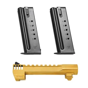 MAGNUM RESEARCH Mark XIX Desert Eagle Conversion Kit w/ .44 Magnum 6in Titanium Gold IMB Barrel and Two .44 Magnum 8rd Magazines (BMCP446TGIMB)
