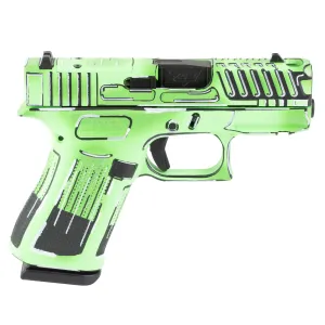 GLOCK 43X Comp 9mm Luger 3.41in Ported Barrel 2x 10rd Mags Anime Green Cerakote Pistol (UX4350204FRNANIMGSCT)