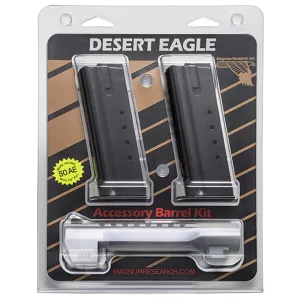 MAGNUM RESEARCH Mark XIX Desert Eagle Conversion Kit w/ .50AE 6in Brushed Chrome Barrel and Two .50AE 7rd Magazines (BMCP506BC)