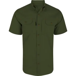 DRAKE Mens Wingshooter Trey Cotton Solid Kalamata Olive SS Shirt (DS2620-KMO)