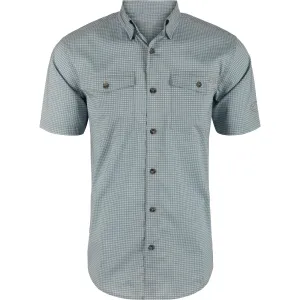 DRAKE Mens Frat Gingham Check Button-Down Quarry Tonal SS Shirt (DS2265-QRT)