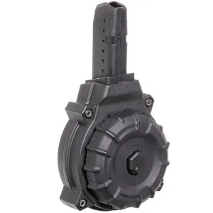 PROMAG 9mm 50rd Glock Style Drum Black Polymer Magazine For AR-15 (DRM-A12)