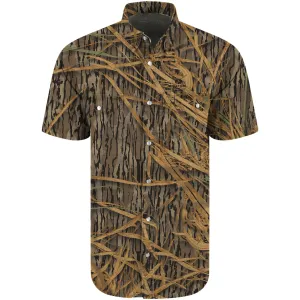 DRAKE Cinco Ranch Western Acid Wash Solid Original Shadowgrass SS Shirt (DS2233-009)
