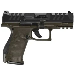 WALTHER PDP Two Tone Compact OR 9mm 4in 2x 10rd Mags OD Green Frame Striker-Fired Pistol (2871904)