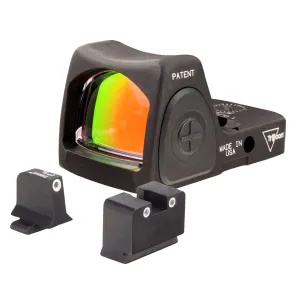 TRIJICON Dual Defense Kit RMR Type 2 Sight Adjustable LED 3.25 MOA Red Dot w/ Bright and Tough Night Sight Suppressor Set w/ White Front/Rear and Green Lamps for Sig Sauer 9mm/.357 (RM06-C-700792)